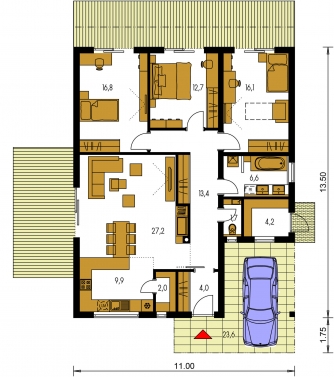 Plan de sol du rez-de-chaussée - BUNGALOW 204